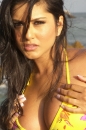 Sunny Leones Yellow Bikini At The Beach picture 14