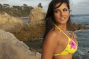 Sunny Leones Yellow Bikini At The Beach picture 28